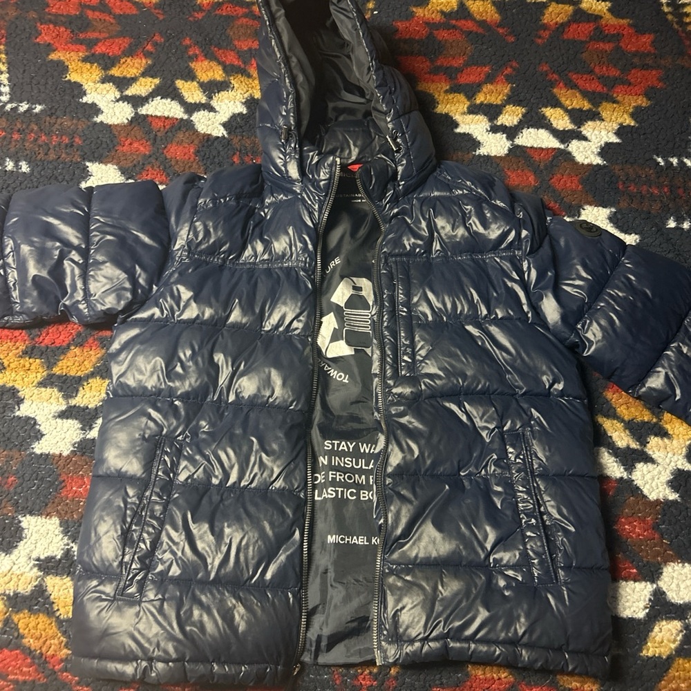 Michael Kors Kids Dark Blue Puffer Coat